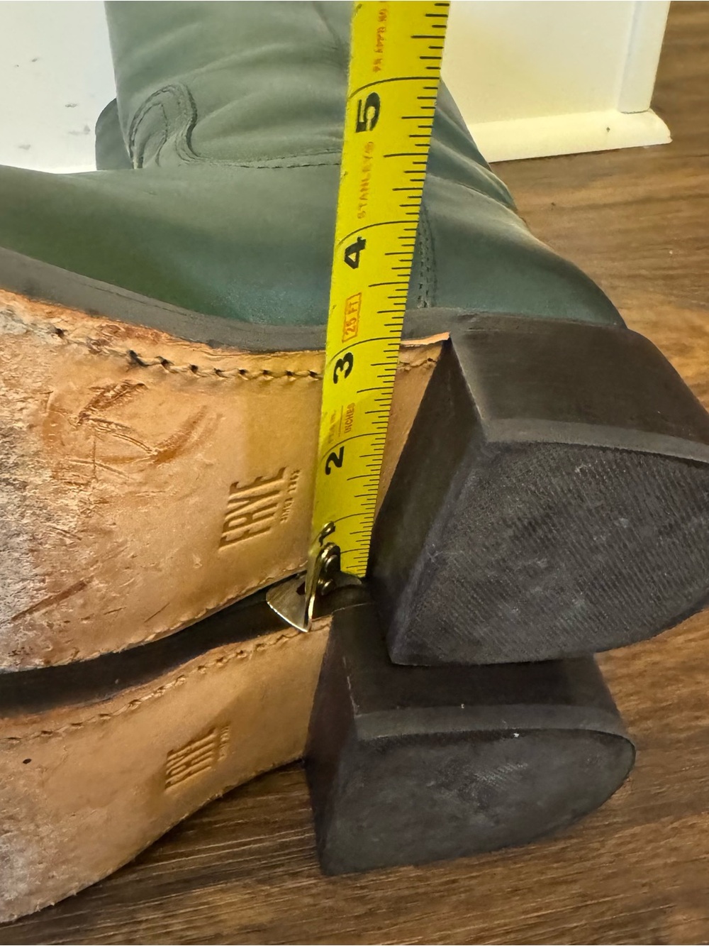 Frye Campus Boots Dark Green Leather Over-The-Knee Riding Boots - Picture 11 of 13